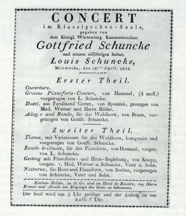 Konzertprogramm 1822