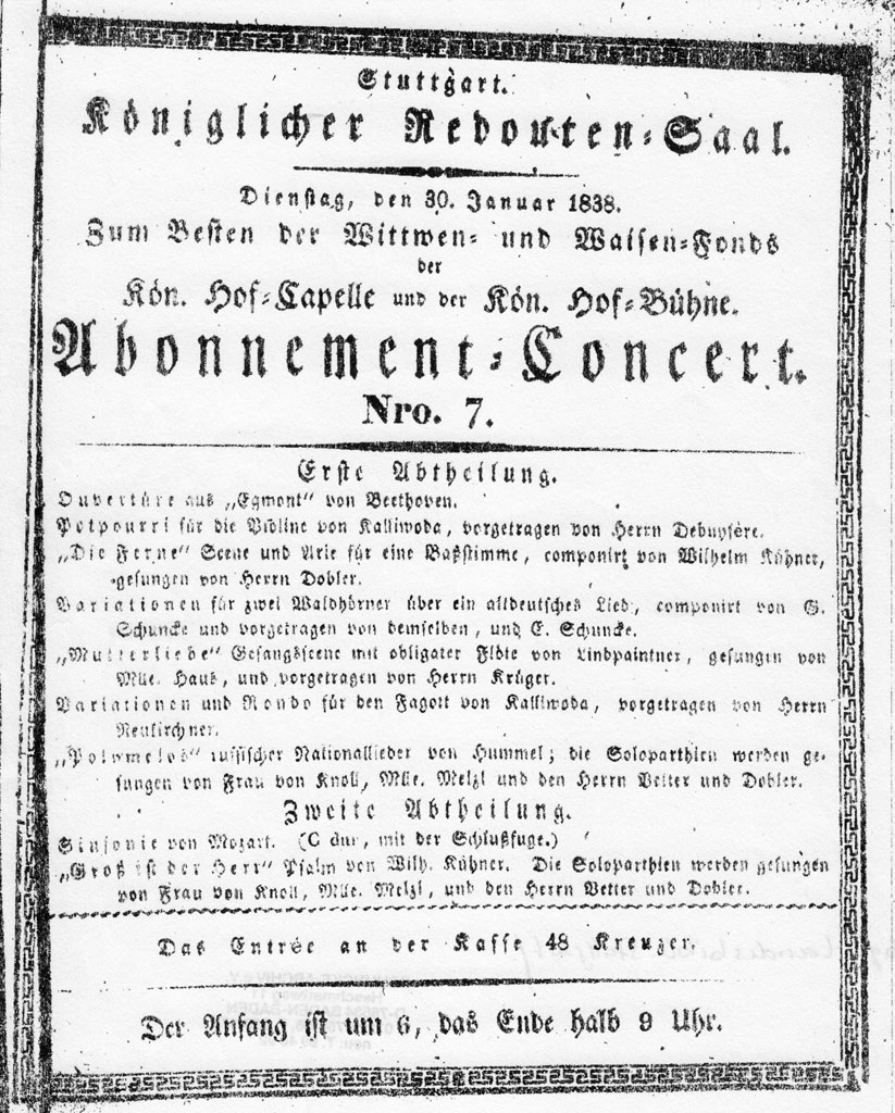 Konzert am 30. Januar 1838