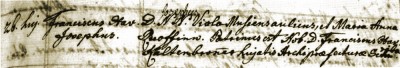 Taufeintrag Sohn 1776